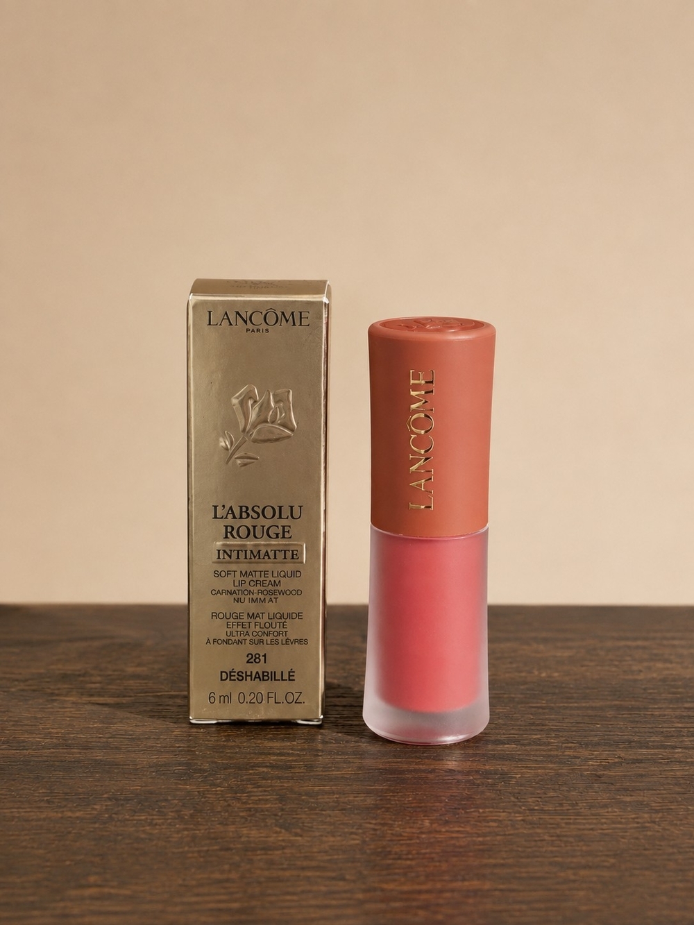 L'Absolu Rouge Intimatte Soft Matte Liquid Lip Cream - 281 Déshabillé (Pink)